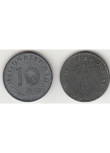 1941 10 Pfennig Svastica Zecca G BB+